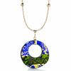 Thumbnail Image 0 of Venetian Glass Circle on a Wire Necklace in 10K Gold