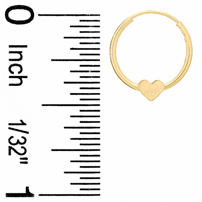 Main Image 2 of Child's 14K Gold Heart Hoop Earrings