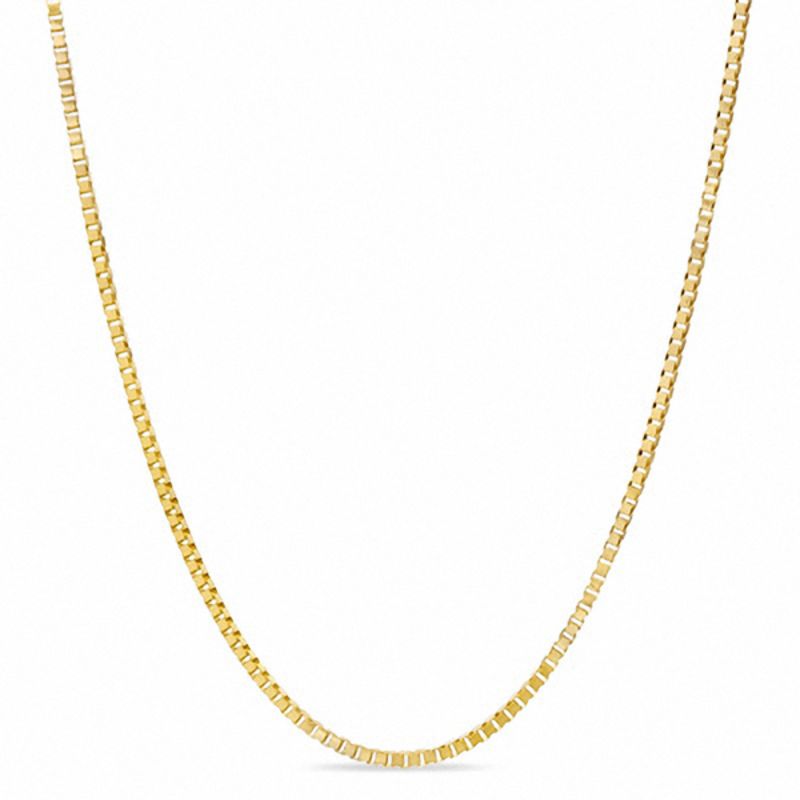 0.55mm Box Chain Necklace in Solid 10K Gold - 15"