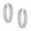 Thumbnail Image 0 of Diamond Fascination™ Medium Round Hoop Earrings in 14K White Gold