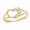 Thumbnail Image 1 of Childs' Lab-Created Cubic Zirconia Heart Ring 10K Gold - Size 3