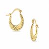 Thumbnail Image 1 of 14K Gold Polished Shrimp Mini Hoop Earrings
