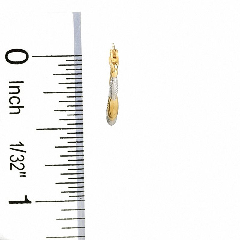 Main Image 2 of 14K Two-Tone Gold Polished Sculpted Mini Hoop Earrings