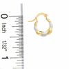 Thumbnail Image 3 of 14K Two-Tone Gold Polished Sculpted Mini Hoop Earrings