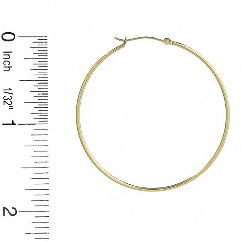 14K Gold 47mm Polished Hinged Hoop Earrings