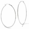 Thumbnail Image 1 of 14K White Gold 47mm Polished Hinged Hoop Earrings