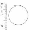 Thumbnail Image 3 of 14K White Gold 47mm Polished Hinged Hoop Earrings