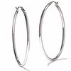 Thumbnail Image 1 of 14K White Gold 47mm Polished Hinged Hoop Earrings