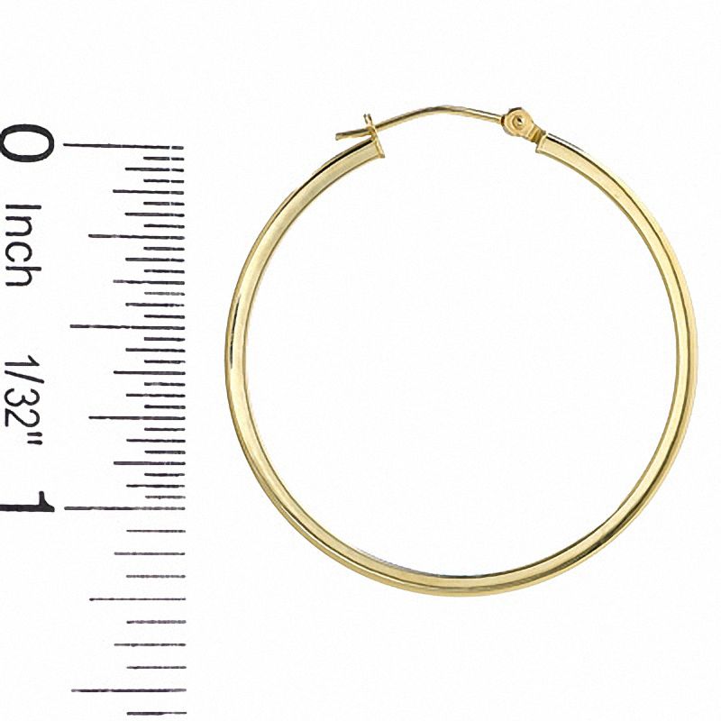 Main Image 3 of 14K Gold 35mm Polished Square Hoop Earrings