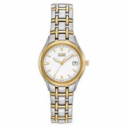 Ladies' Citizen Eco-Drive® Corso Two-Tone Bracelet Watch with White Dial (Model: EW1264-50A)