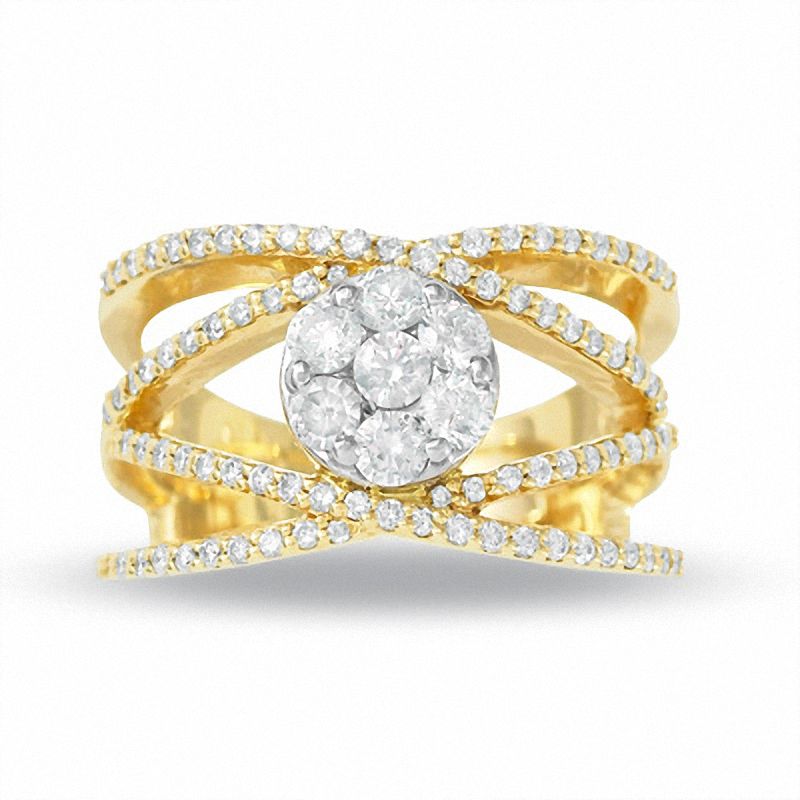 0.96 CT. T.W. Endless Diamond® Crossover Ring in 14K Gold