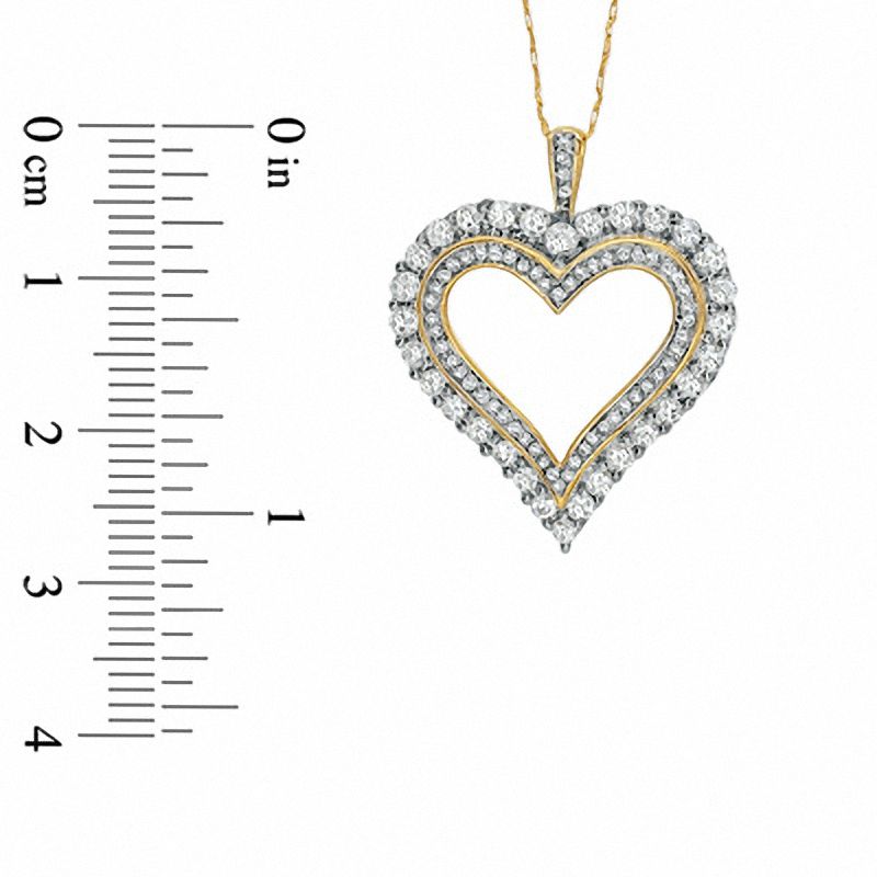 1.00 CT. T.W. Diamond Elegant Heart Pendant in 10K Gold