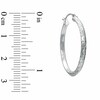 Thumbnail Image 2 of 14K White Gold 30mm Double "X" Diamond Cut Square Edge Hoop Earrings