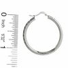 Thumbnail Image 3 of 14K White Gold 30mm Double "X" Diamond Cut Square Edge Hoop Earrings