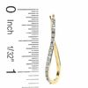 Diamond Fascination™ Square Twist Tube Hoop Earrings in 14K Gold