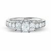 Thumbnail Image 0 of 1.50 CT. T.W. Certified Radiant Cut Diamond Three Stone Ring in 14K White Gold