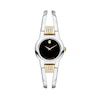 Ladies' Movado Amorosa® Diamond Accent Two-Tone Bangle Watch with Black Dial (Model: 0606894)