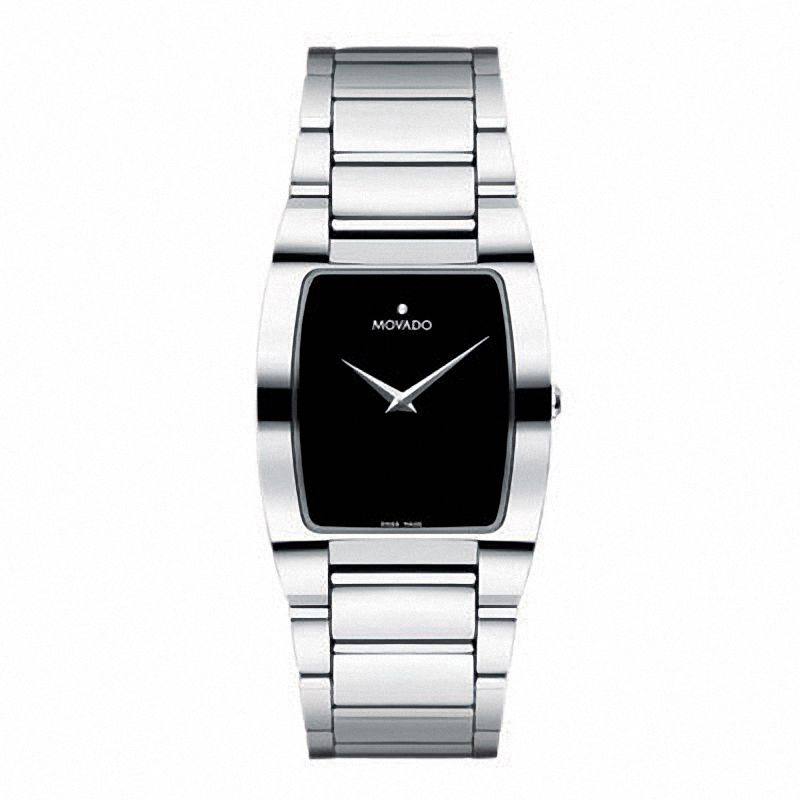 Men's Movado Fiero Watch with Black Tonneau Shaped Dial (Model: 0605621)|Peoples Jewellers