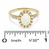 Oval Lab-Created Opal and White Sapphire Ring in 14K Gold with Diamond Accents