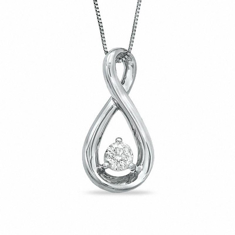 0.25 CT. Diamond Solitaire Figure Eight Pendant in 14K White Gold (I-J/I2-I3)|Peoples Jewellers