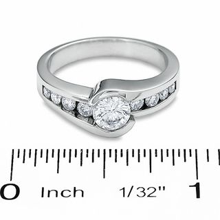 1.00 CT. T.W. Diamond Bezel Set Engagement Ring in 14K White Gold