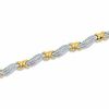 1.00 CT. T.W. Diamond Curved "X" Link Bracelet in 10K Two-Tone Gold