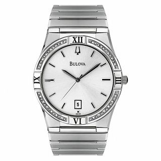 Men's Bulova Windemere Diamond Accent Watch with Mother-of-Pearl Dial (Model: 96E100)