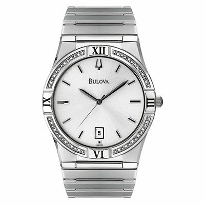 Men's Bulova Windemere Diamond Accent Watch with Mother-of-Pearl Dial (Model: 96E100)