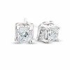 Thumbnail Image 0 of 1.00 CT. T.W. Princess-Cut Diamond Solitaire Twist Stud Earrings in 14K White Gold
