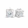Thumbnail Image 1 of 1.00 CT. T.W. Princess-Cut Diamond Solitaire Twist Stud Earrings in 14K White Gold