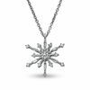 Thumbnail Image 0 of 0.10 CT. T.W. Diamond Snowflake Pendant in 10K White Gold