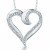 Thumbnail Image 0 of 0.14 CT. T.W. Diamond Heart Pendant in Sterling Silver