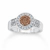 Thumbnail Image 0 of 0.60 CT. T.W. Champagne and White Diamond Love Ring in 14K White Gold