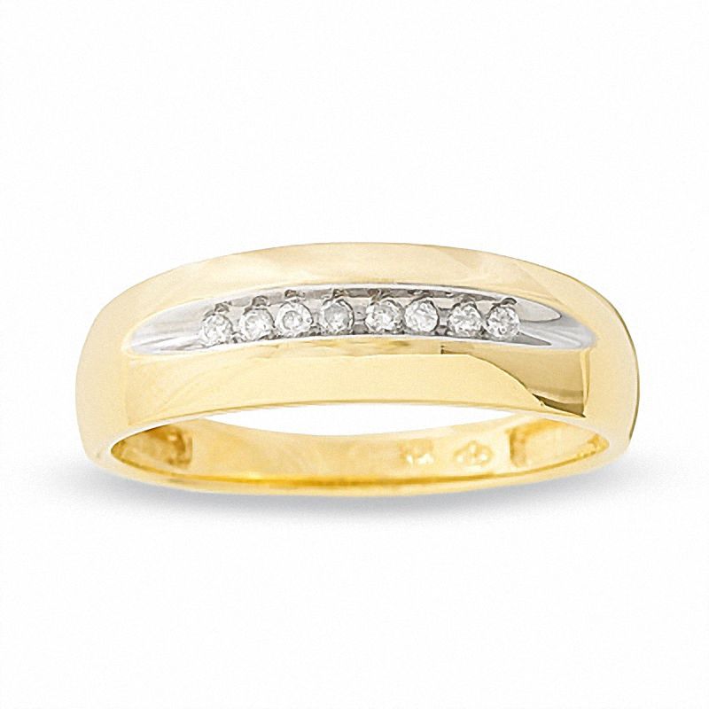 Men's Diamond Accent Channel Band in 10K Gold|Peoples Jewellers