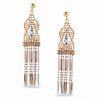 14K Tri-Tone Gold Bead Mini Hula Girl Dangle Earrings