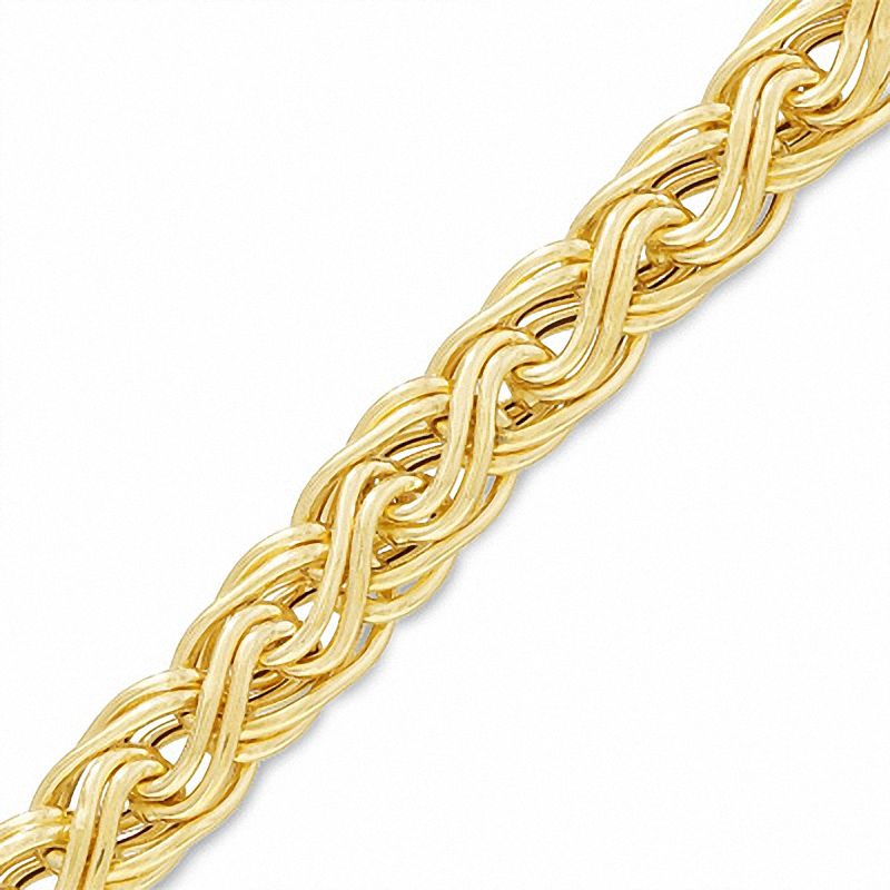 14K Gold Wavy Wheat Bracelet - 7.5"