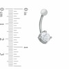 Thumbnail Image 1 of 016 Gauge Belly Button Ring with Cubic Zirconia in Stainless Steel - 3/8"