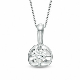 0.30 CT. Canadian Certified Diamond Solitaire Tension-Set Pendant in 14K White Gold (I/I2)