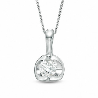 CT. Canadian Certified Diamond Solitaire Tension-Set Pendant in 14K White Gold (I/I2