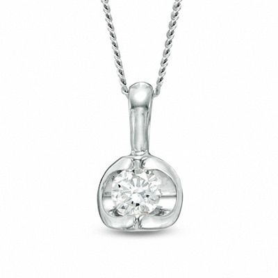 CT. Canadian Certified Diamond Solitaire Tension-Set Pendant in 14K White Gold (I/I2