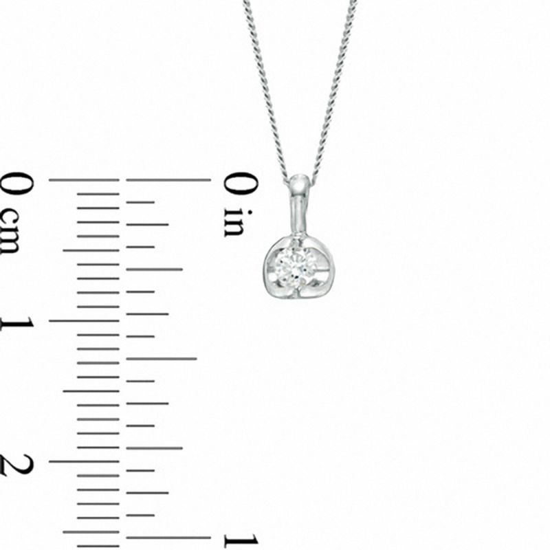 Main Image 2 of 0.30 CT. Canadian Certified Diamond Solitaire Tension-Set Pendant in 14K White Gold (I/I2)