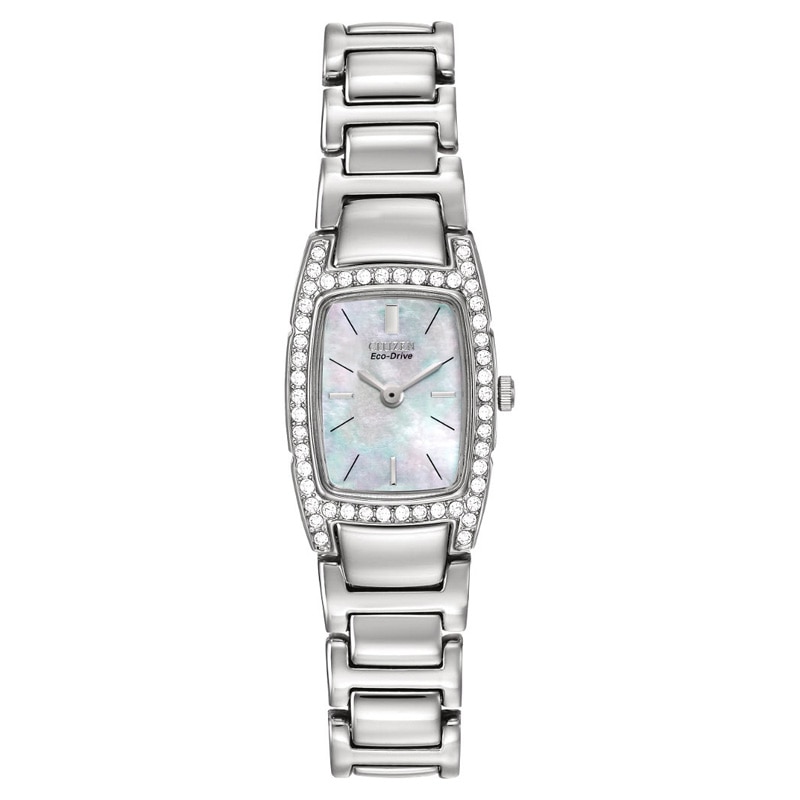 Main Image 1 of Ladies' Citizen Eco-Drive® Silhouette Stainless Steel Watch with Crystal Accents(Model: EW9620-53D)