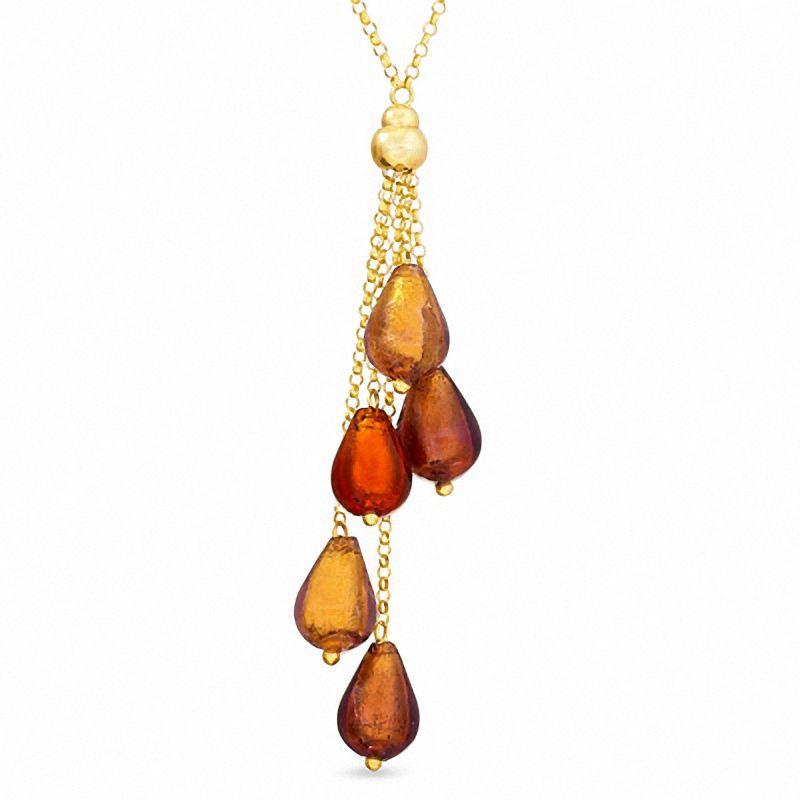 Main Image 1 of Venetian Dangling Drop Necklace in 14K Gold - 17"
