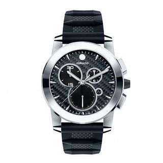 Men's Movado Vizio Stainless Steel Bracelet Watch with Carbon and Rubber Strap (Model: 0606082)