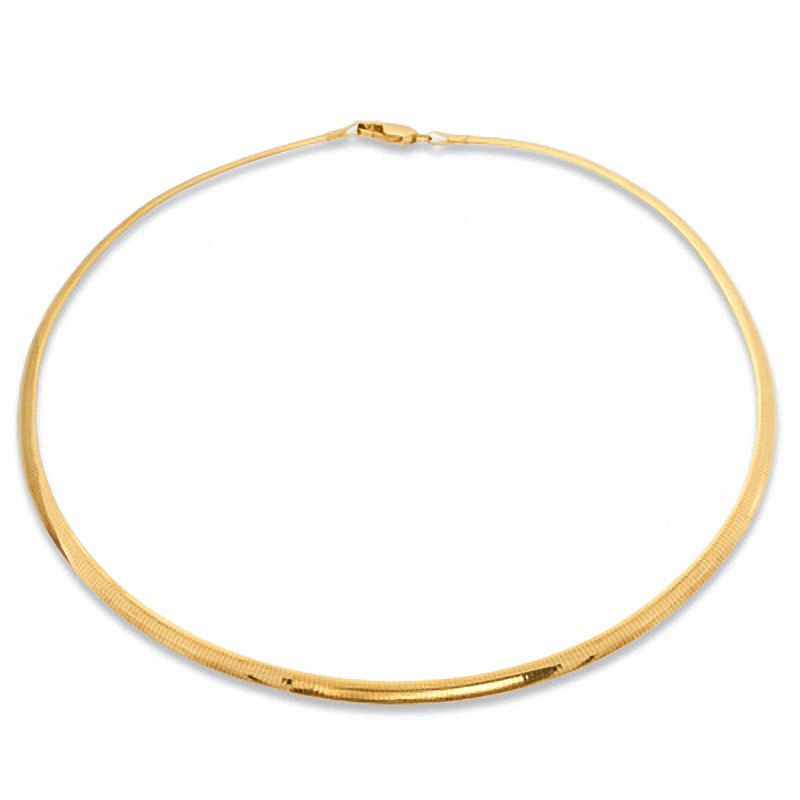 Polished 4.0mm Omega Chain Necklace in 14K Gold - 16"|Peoples Jewellers