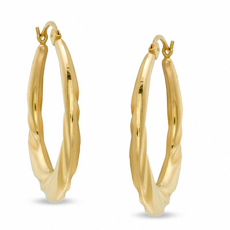 Swirl Hoop Earrings in 14K Gold|Peoples Jewellers