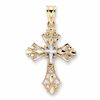 Thumbnail Image 0 of Two-Tone 14K Gold Diamond-Cut Cross Charm