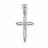 Thumbnail Image 1 of 14K White Gold Open Cross Charm with Diamond Accent
