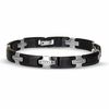 Thumbnail Image 2 of Men's 0.40 CT. T.W. Diamond Stainless Steel and Black Tungsten Bracelet