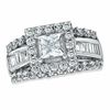 2.00 CT. T.W. Frame Square-Cut Diamond Engagement Ring in 14K White Gold (H-I/I1-I2)